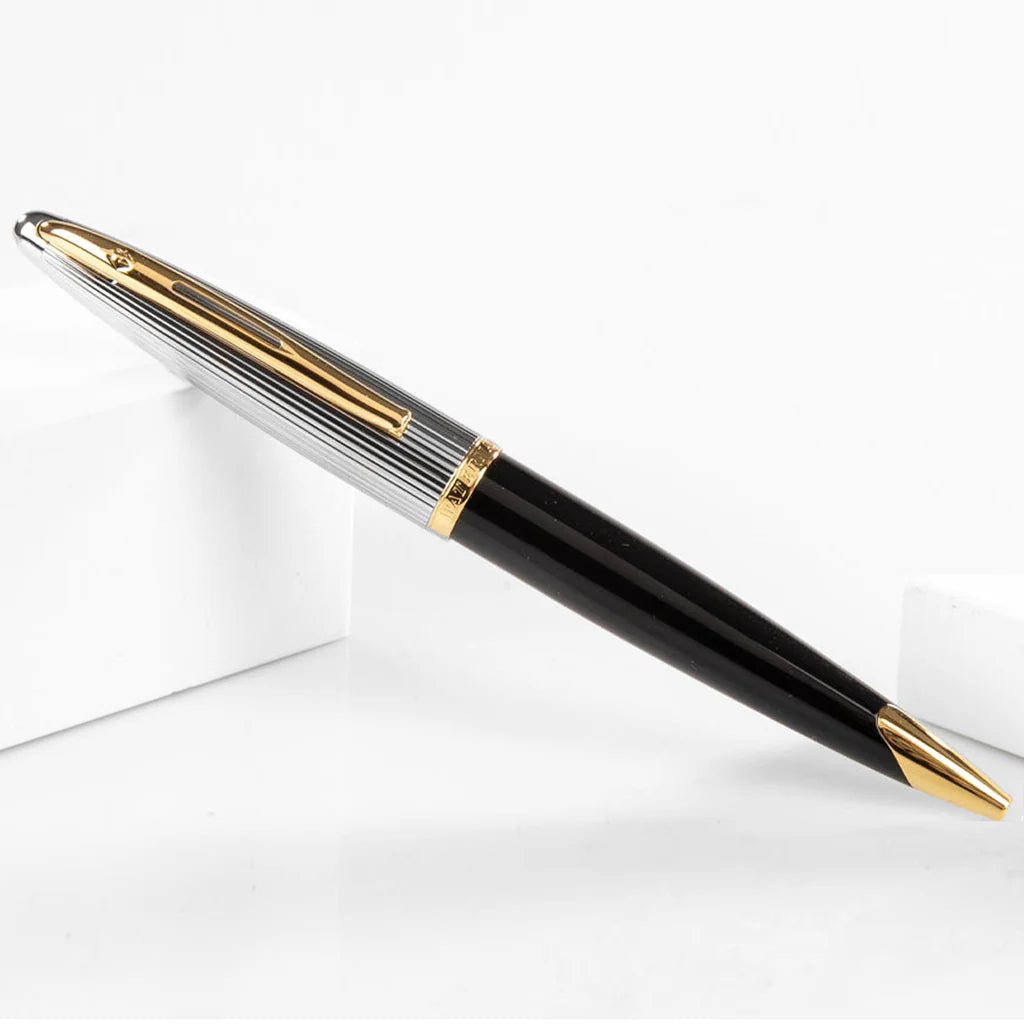 Waterman Carene Deluxe  Black Gold Trim Ball Pen
