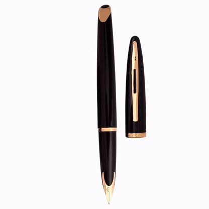 Waterman Carene Sea Black Gold Trim Medium Nib Fountain Pen