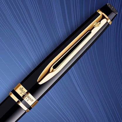 Waterman Expert Mars Black Gold Trim Medium Nib Fountain Pen