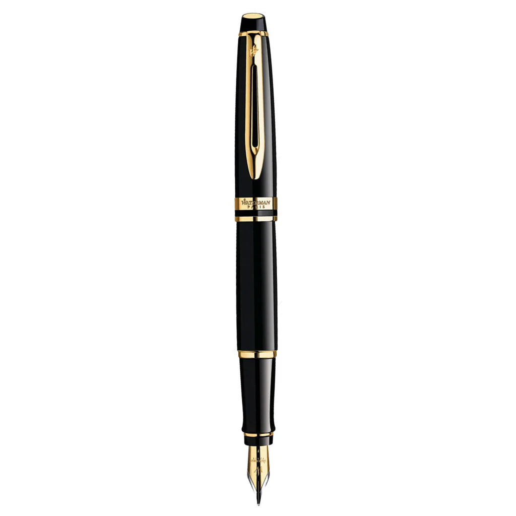 Waterman Expert Mars Black Gold Trim Medium Nib Fountain Pen