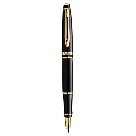 Waterman Expert Mars Black Gold Trim Medium Nib Fountain Pen