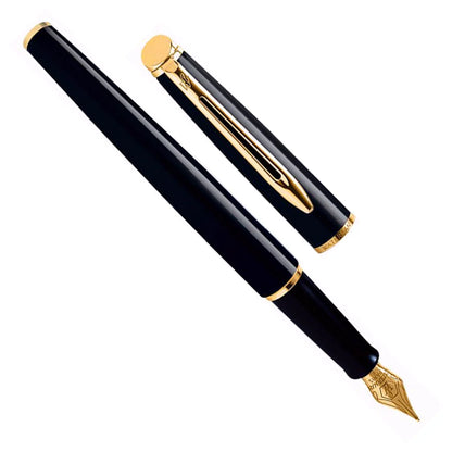 Waterman Hemisphere Mars Black Gold Trim Medium Nib Fountain Pen
