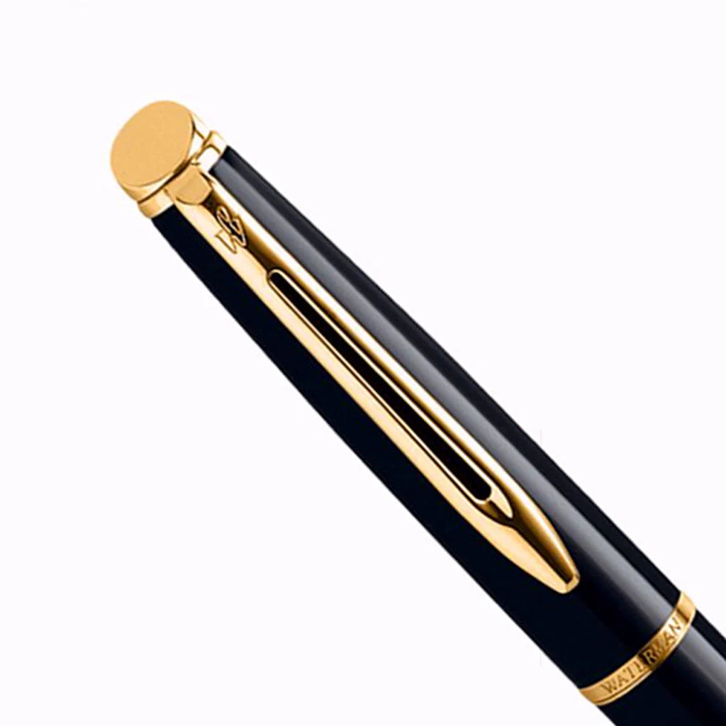 Waterman Hemisphere Mars Black Gold Trim Ball Pen
