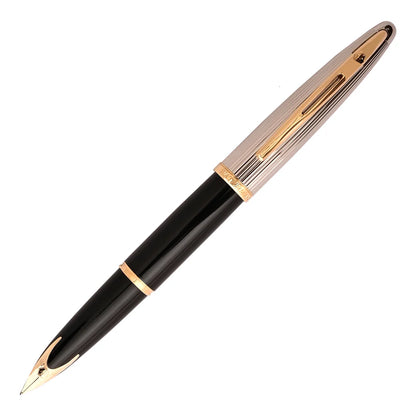 Waterman Carene Deluxe Black Gold Trim Medium Nib Fountain Pen