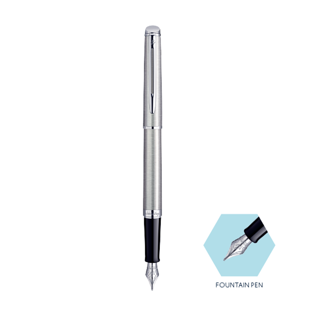 Waterman Hemisphere Stainless Steel Chrome Trim Medium Nib Fountain Pen