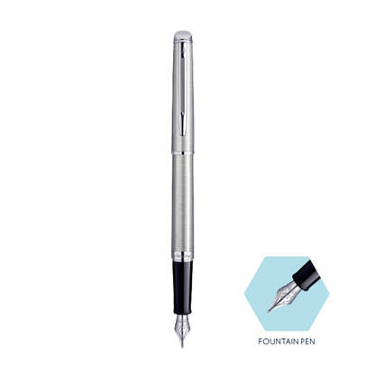 Waterman Hemisphere Stainless Steel Chrome Trim Medium Nib Fountain Pen