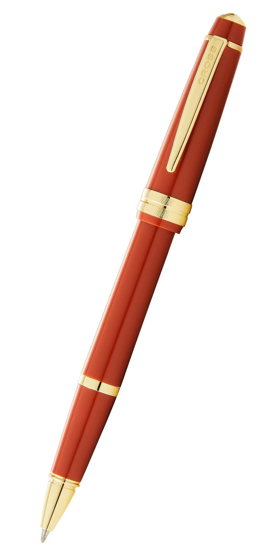Cross 745-13 Bailey Amber Resin Gold Trim Roller Pen